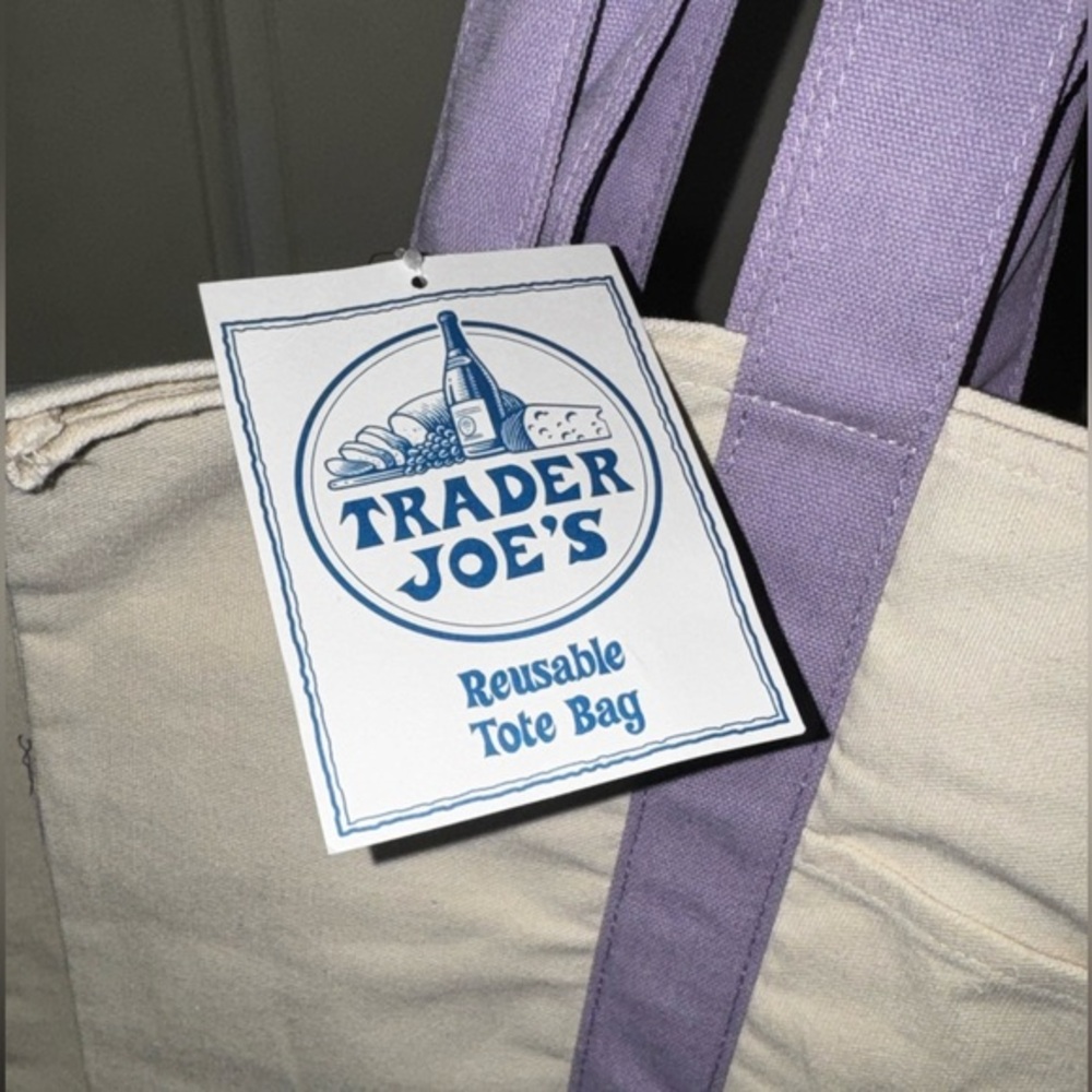 Trader Joe’S I Tote I Canvas I Large I Pastel Purple **(Set of 2)